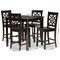 Baxton Studio Nicolette Modern and Contemporary Transitional Dark Brown Finished Wood 5-Piece Pub Set 176-11421-9776-Zoro - alternate 4